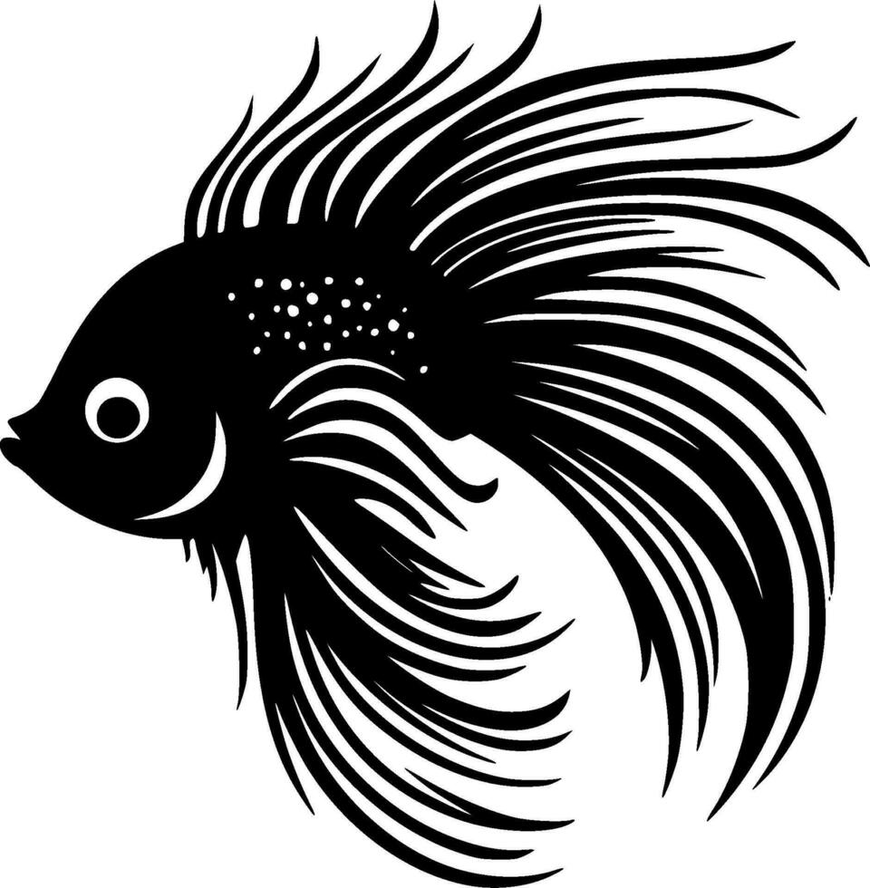 Fisch - - schwarz und Weiß isoliert Symbol - - Vektor Illustration