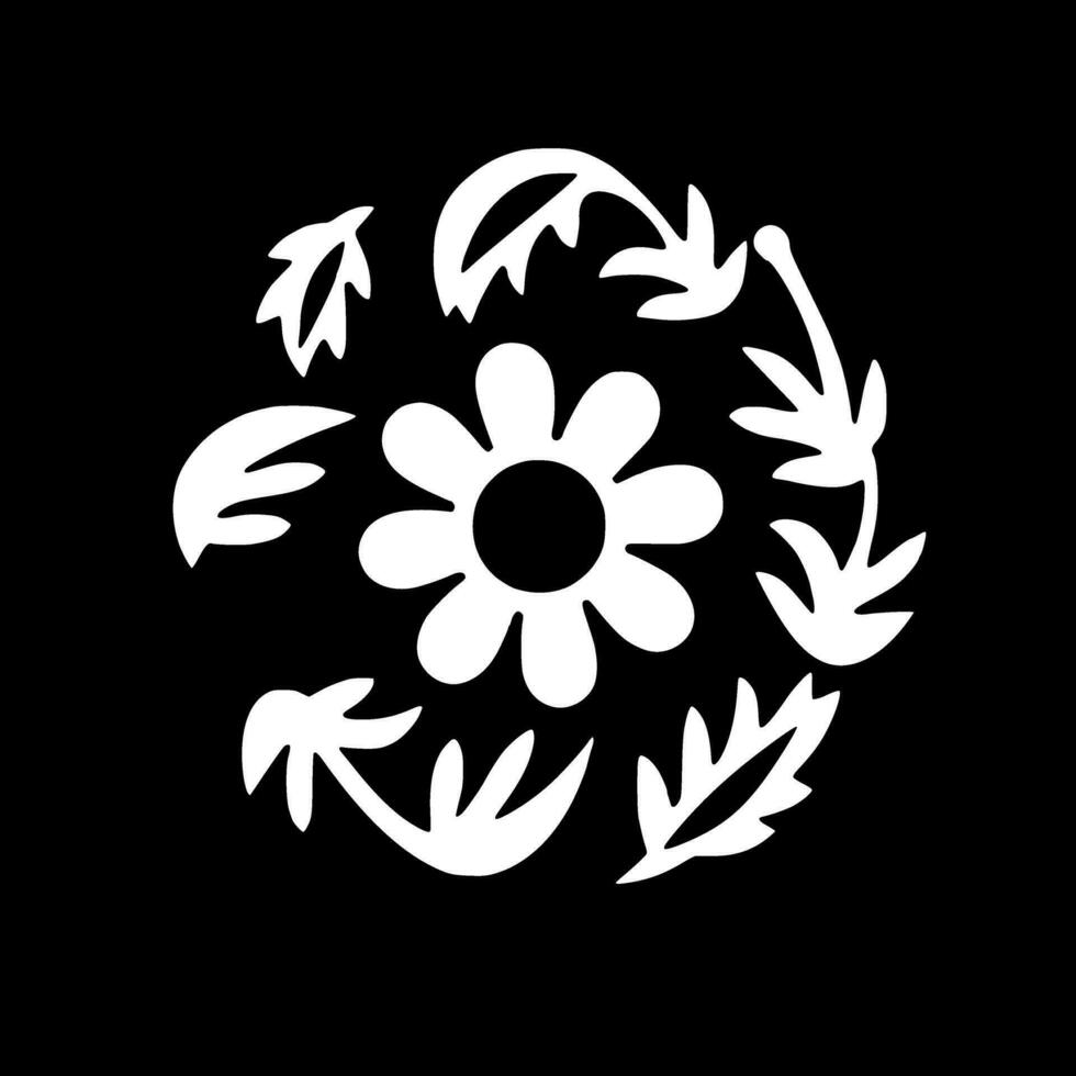 blomma - minimalistisk och platt logotyp - vektor illustration