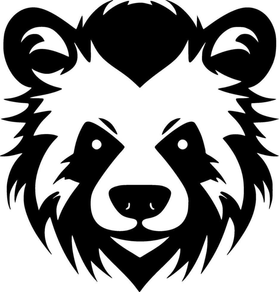 panda, svart och vit vektor illustration