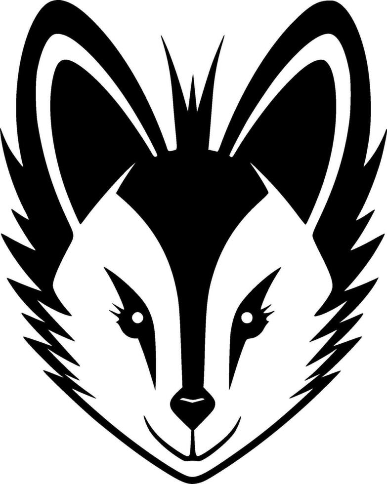 skunk, svart och vit vektor illustration