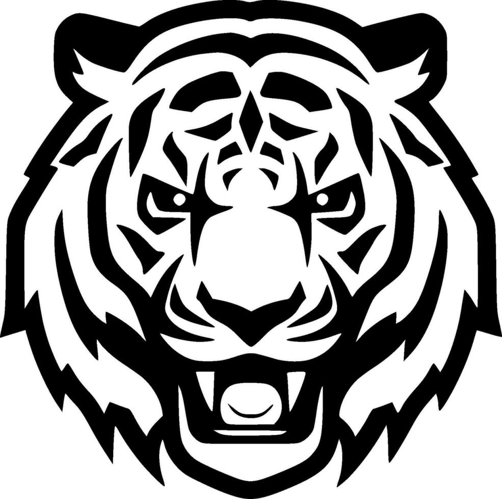 Tiger - - schwarz und Weiß isoliert Symbol - - Vektor Illustration