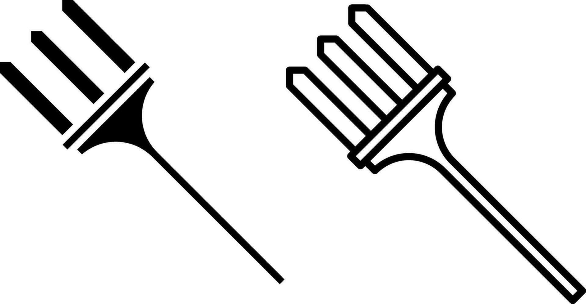 Garten Gabel Symbol, Zeichen, oder Symbol im Glyphe und Linie Stil isoliert auf transparent Hintergrund. Vektor Illustration