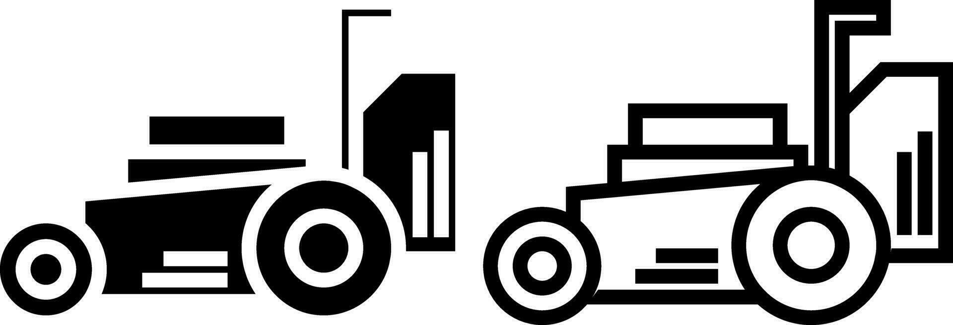 gräsmatta gräsklippare ikon, tecken, eller symbol i glyf och linje stil isolerat på transparent bakgrund. vektor illustration