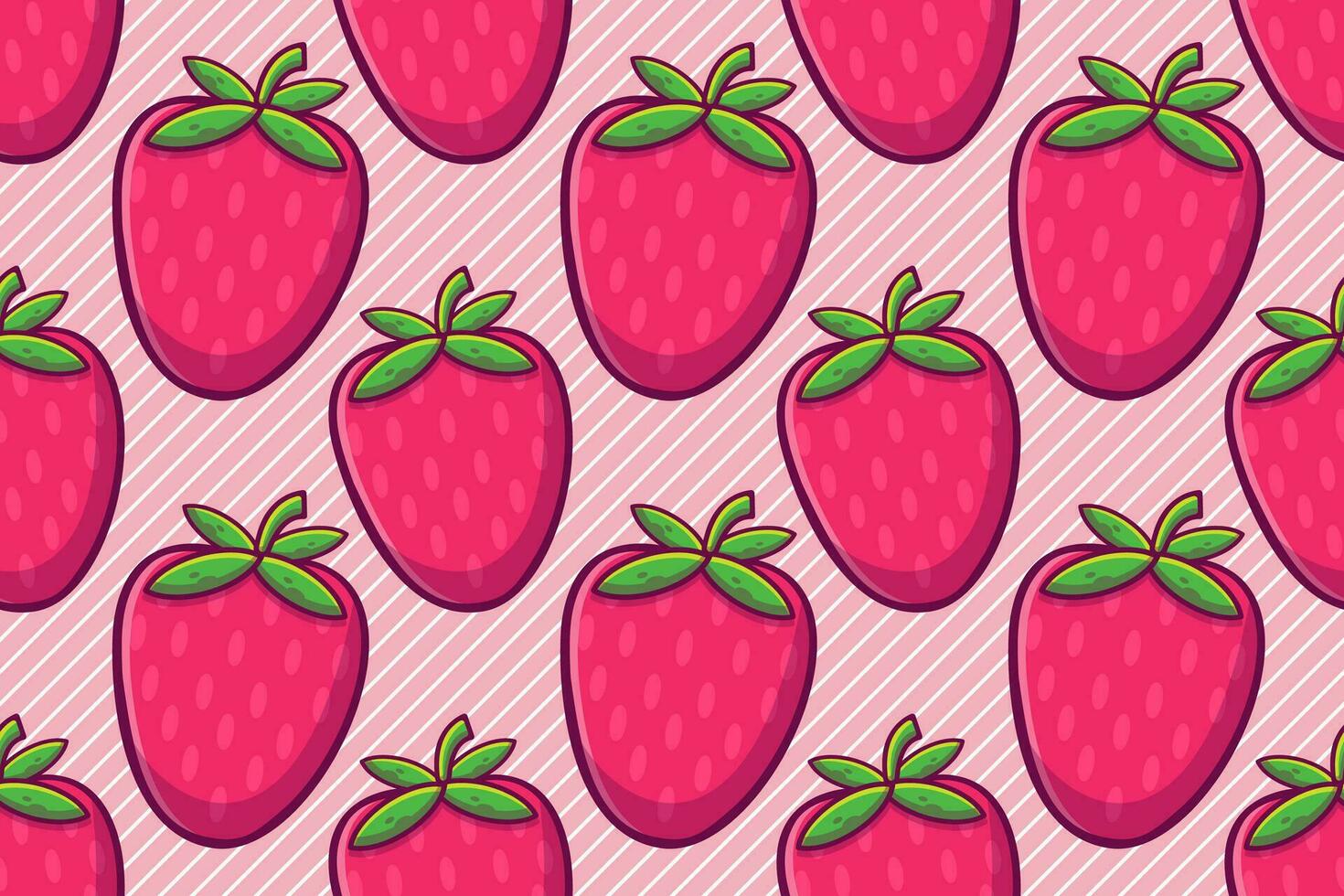 Erdbeere Obst nahtlos Muster Vektor Illustration
