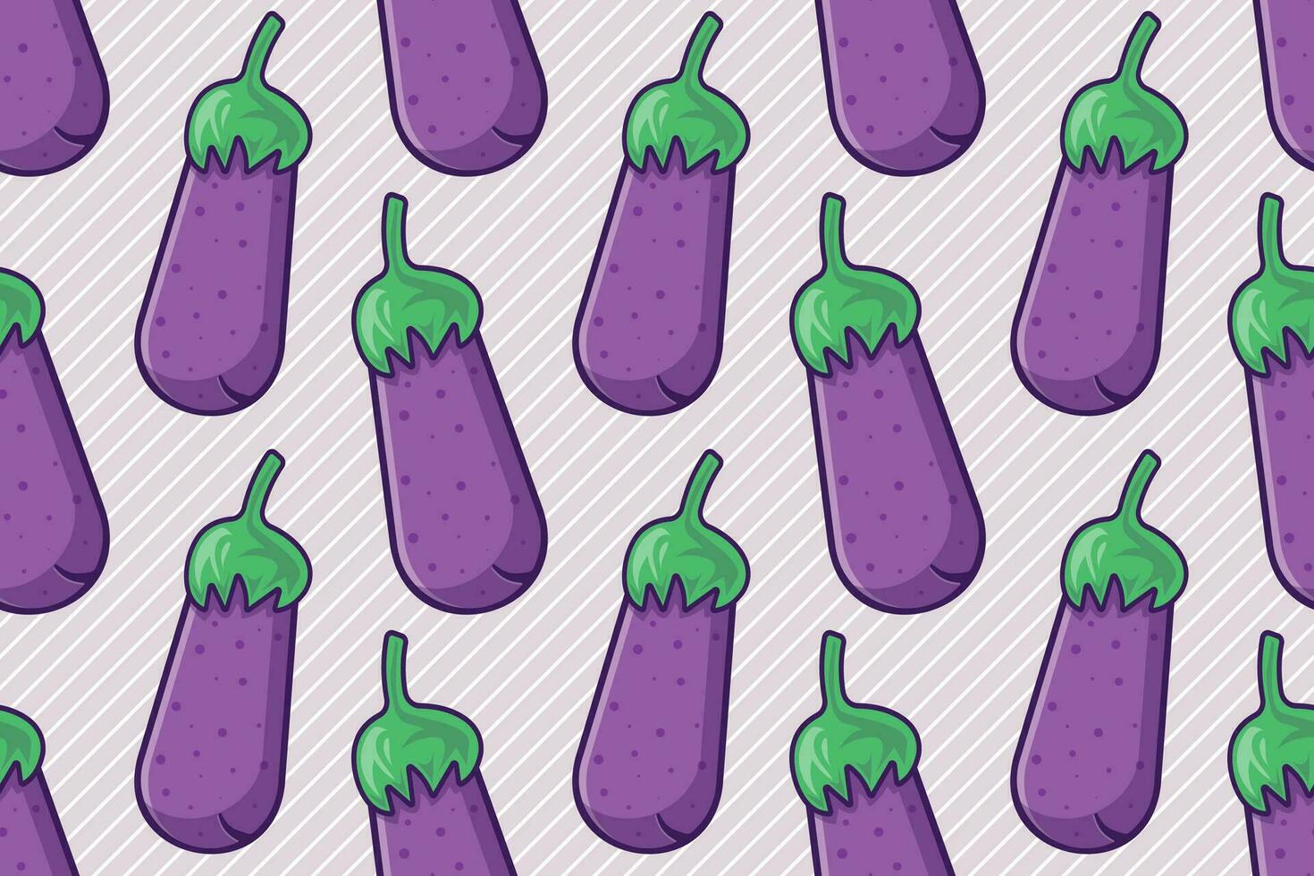 Aubergine Gemüse nahtlos Muster Vektor Illustration