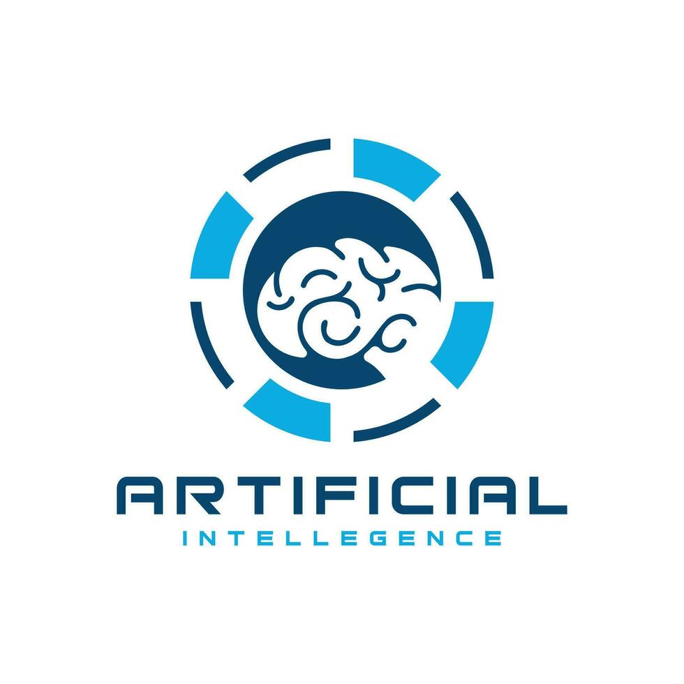 artificiell intelligens logotyp design kreativ unik enkel stil begrepp för ai teknologi vektor
