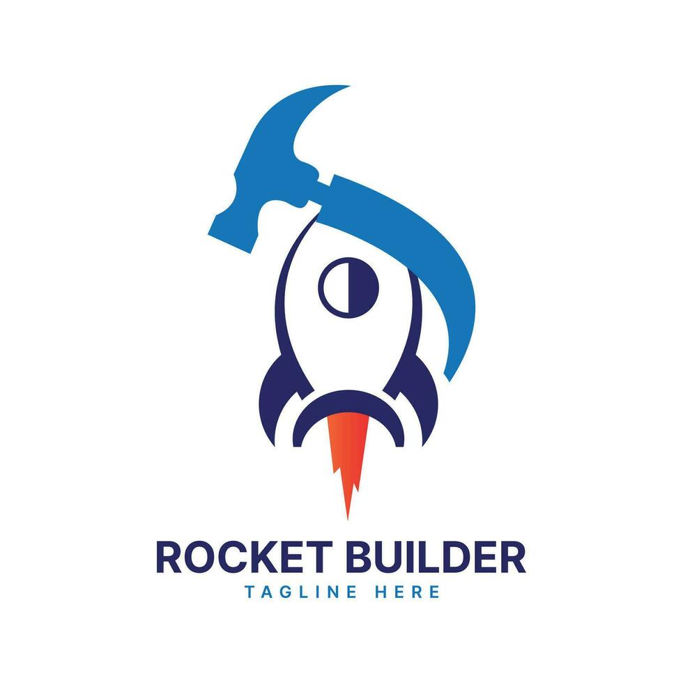 raket byggare logotyp design företag modern enkel kreativ begrepp vektor