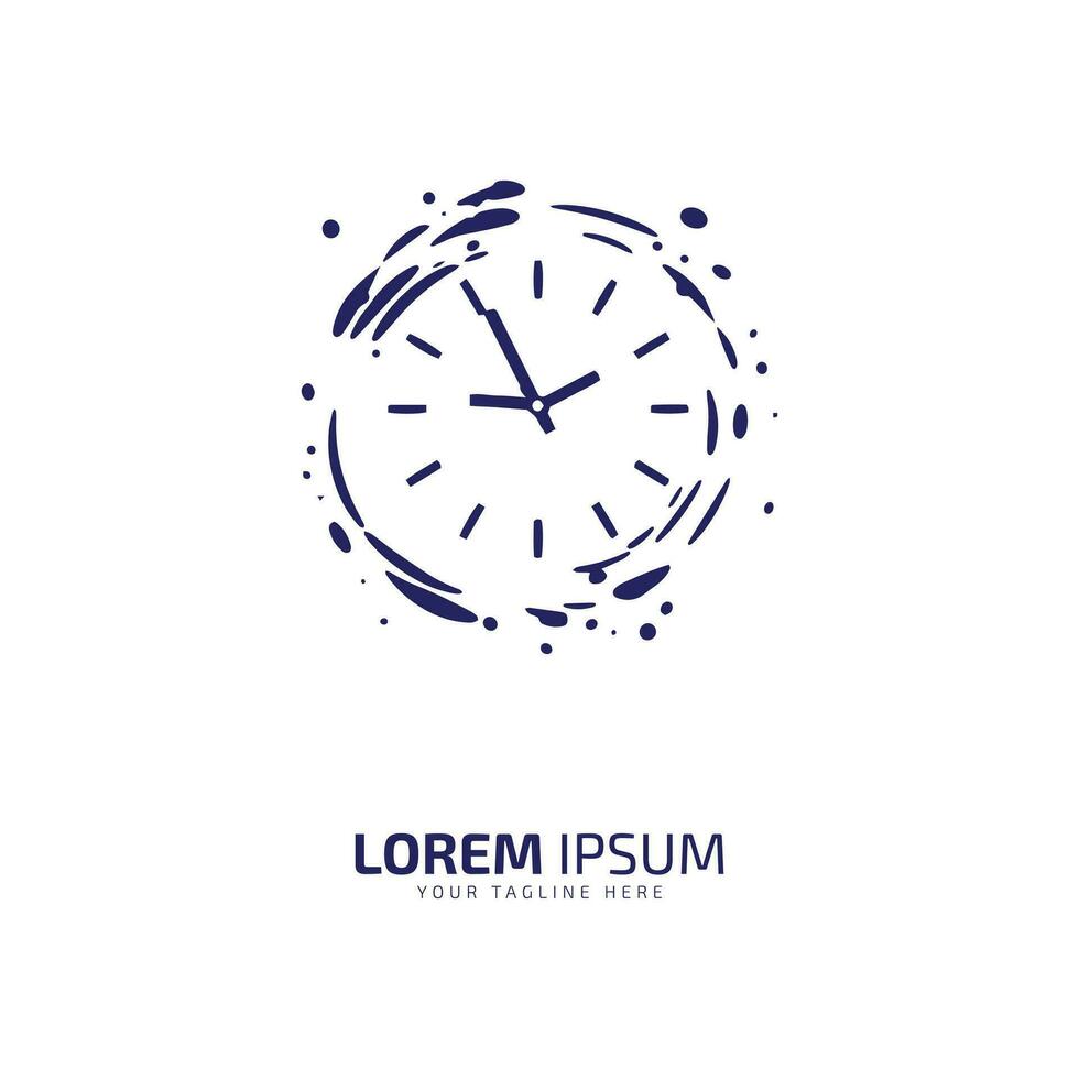 ein Logo von Blau Uhr Symbol abstrakt Uhr Vektor Silhouette auf Weiß Hintergrund