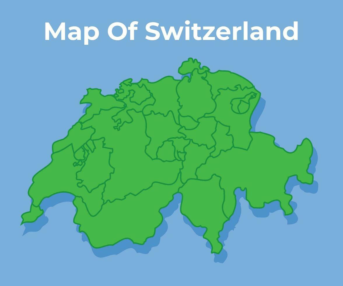 detailliert Karte von Schweiz Land im Grün Vektor Illustration