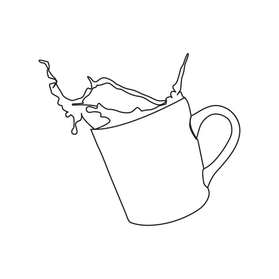 kaffe kopp kontinuerlig ett linje teckning. linje kontinuerlig teckning. vektor illustration