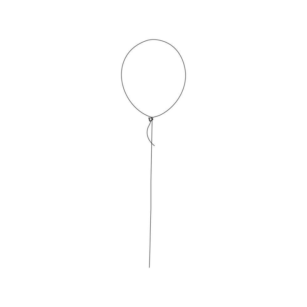ballong kontinuerlig enda linje konst, ett skiss översikt teckning vektor illustration