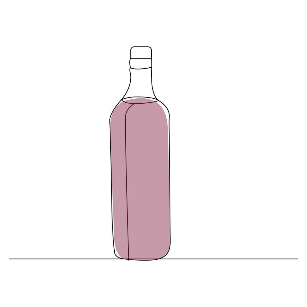 flaska kontinuerlig linje teckning. vin flaska linjär ikon. ett linje teckning bakgrund. vektor illustration