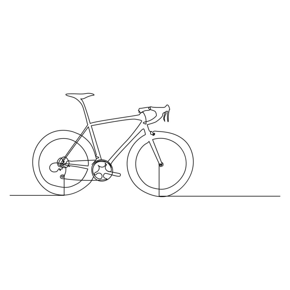 cykel enda kontinuerlig linje teckning . trendig ett linje dra design vektor illustration