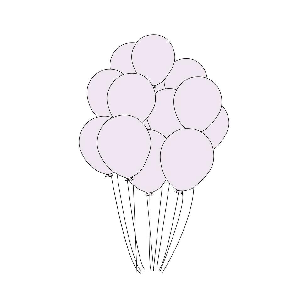 ballong kontinuerlig enda linje konst, ett skiss översikt teckning vektor illustration