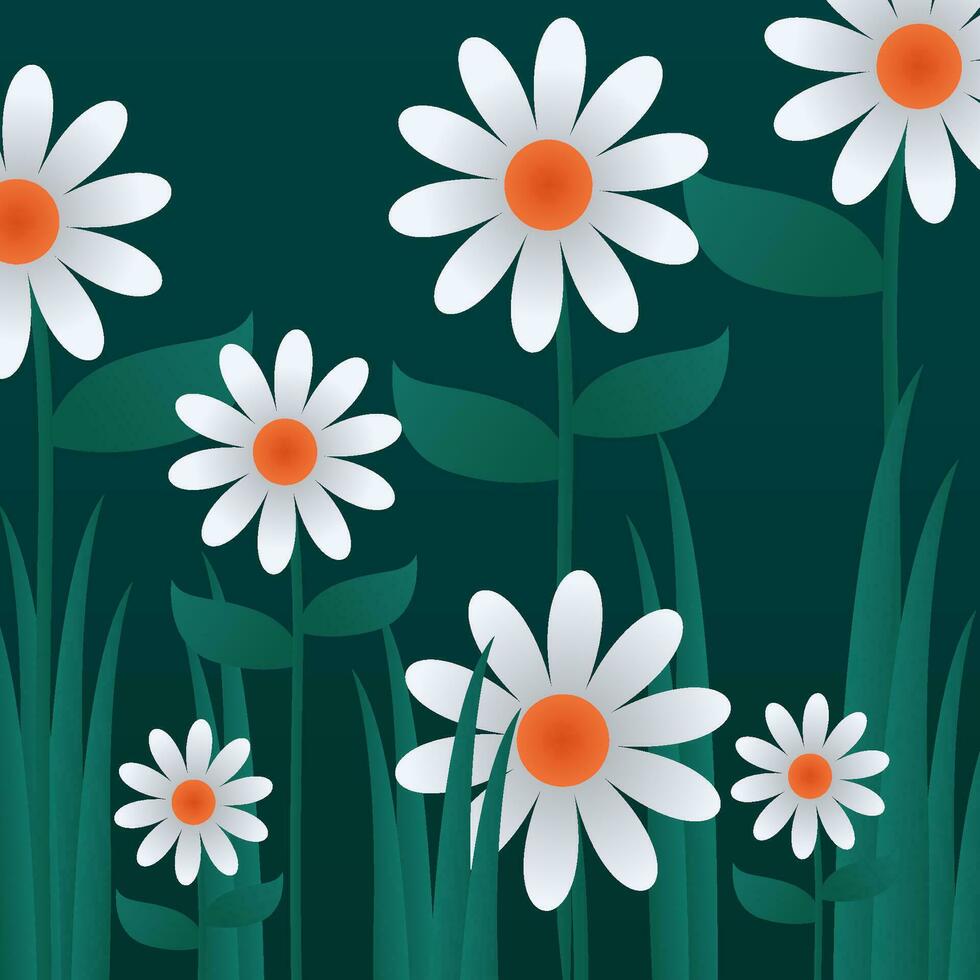 Gänseblümchen Garten Blumen Natur Hintergrund Illustration vektor