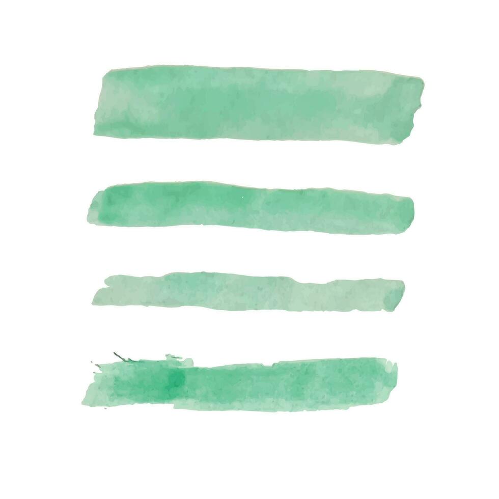 grön vattenfärg borstar. vattenfärg fläckar. vektor