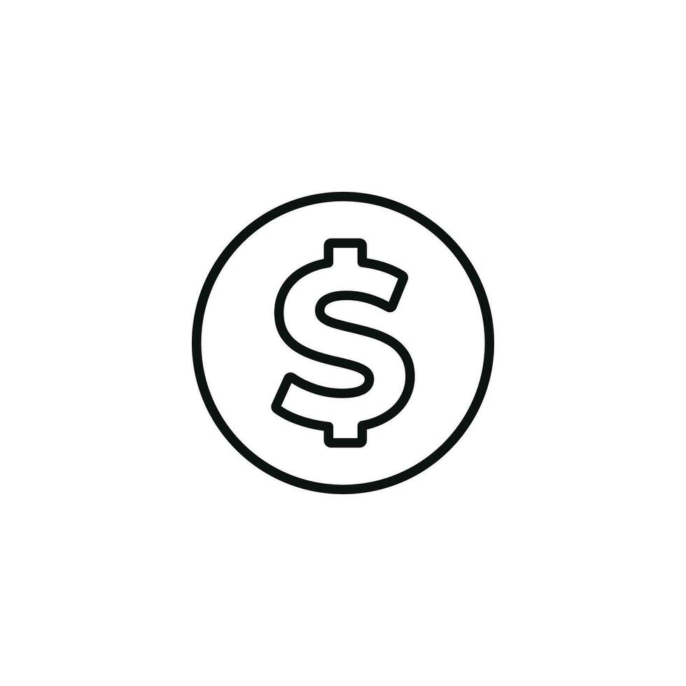 pengar linje ikonen isolerad på vit bakgrund vektor