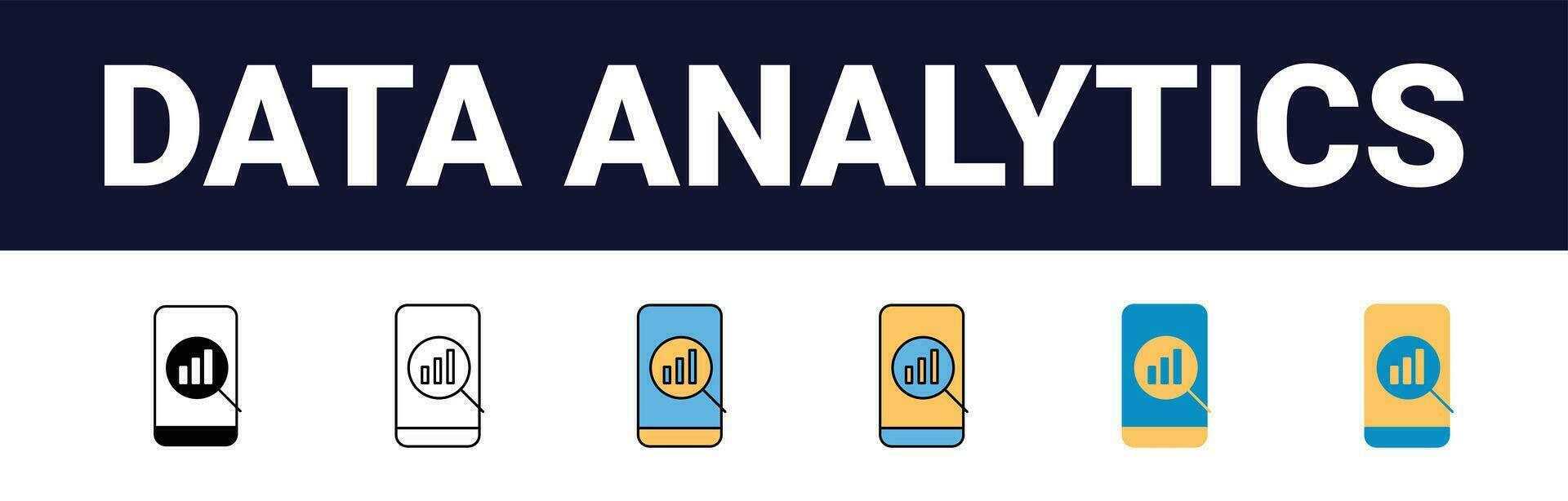 Präzision Einsichten rationalisiert Netz Symbole zum Daten Analyse, Statistiken, und Analytik minimalistisch Umriss, schwarz und Farbe füllen Sammlung im Vektor Illustration. Taschenrechner, Daten, Datenbank,