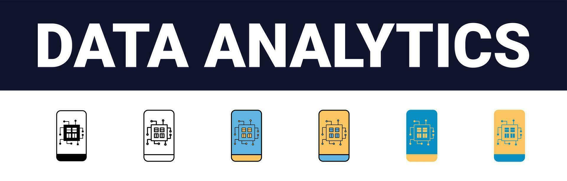 Präzision Einsichten rationalisiert Netz Symbole zum Daten Analyse, Statistiken, und Analytik minimalistisch Umriss, schwarz und Farbe füllen Sammlung im Vektor Illustration. Taschenrechner, Daten, Datenbank,