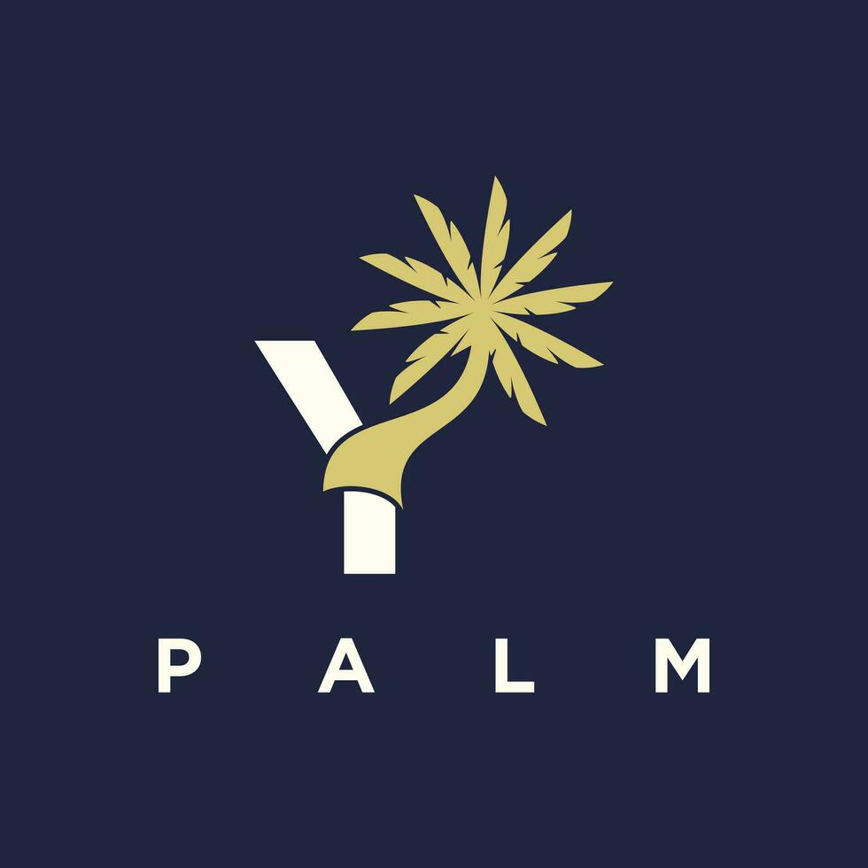 Palme Baum Logo Design Strand Pflanze Vektor Palme Baum Sommer- Illustration Vorlage