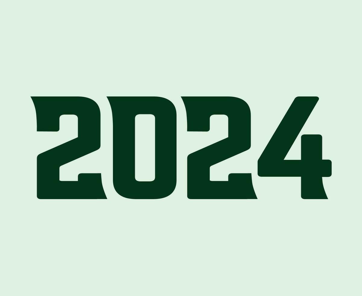 glücklich Neu Jahr 2024 abstrakt Grün Grafik Design Vektor Logo Symbol Illustration