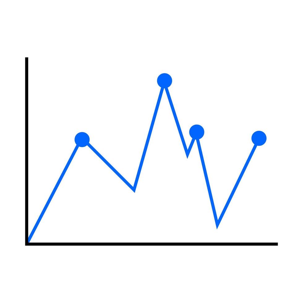 Grafik mit Höhen und Tiefen. Trends, die durch Grafiken dargestellt werden. vektor