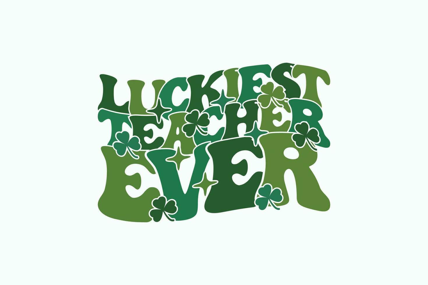 retro Glücklich Folge, Lehrer st Patricks Tag T-Shirt Design. Gut zum t Hemd drucken, Poster, Karte, Etikett, und andere Dekoartion zum st. Patrick's Tag vektor