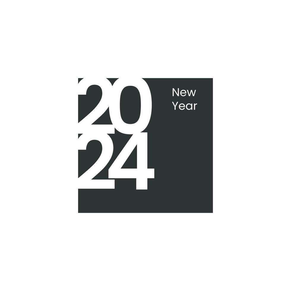 Neu Jahr 2024 Gruß Karte Banner Broschüre flayer minimalistisch elegant Design isoliert solide Farbe vektor