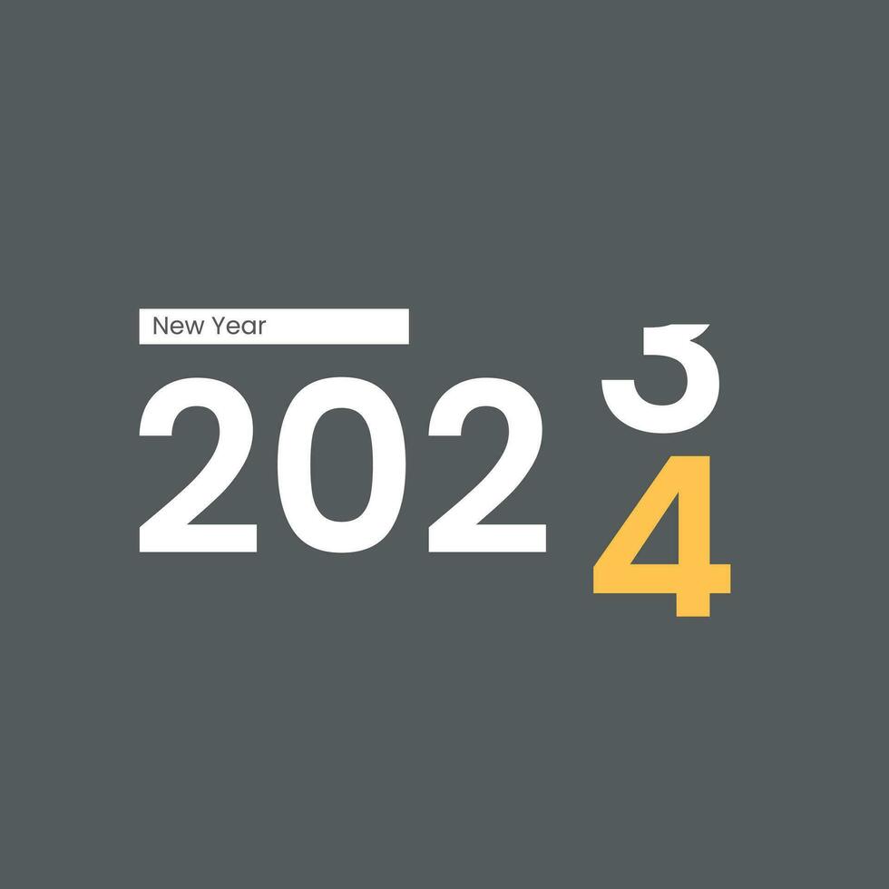 Neu Jahr 2024 Gruß Karte Banner Broschüre flayer minimalistisch elegant Design isoliert solide Farbe vektor