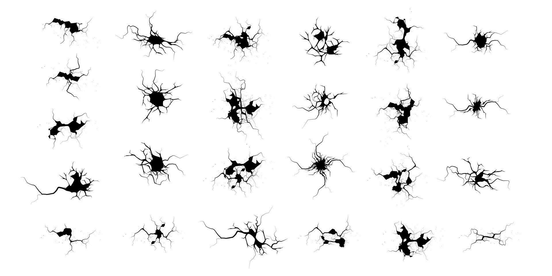 uppsättning abstrakt bruten yta spricka element design vektor