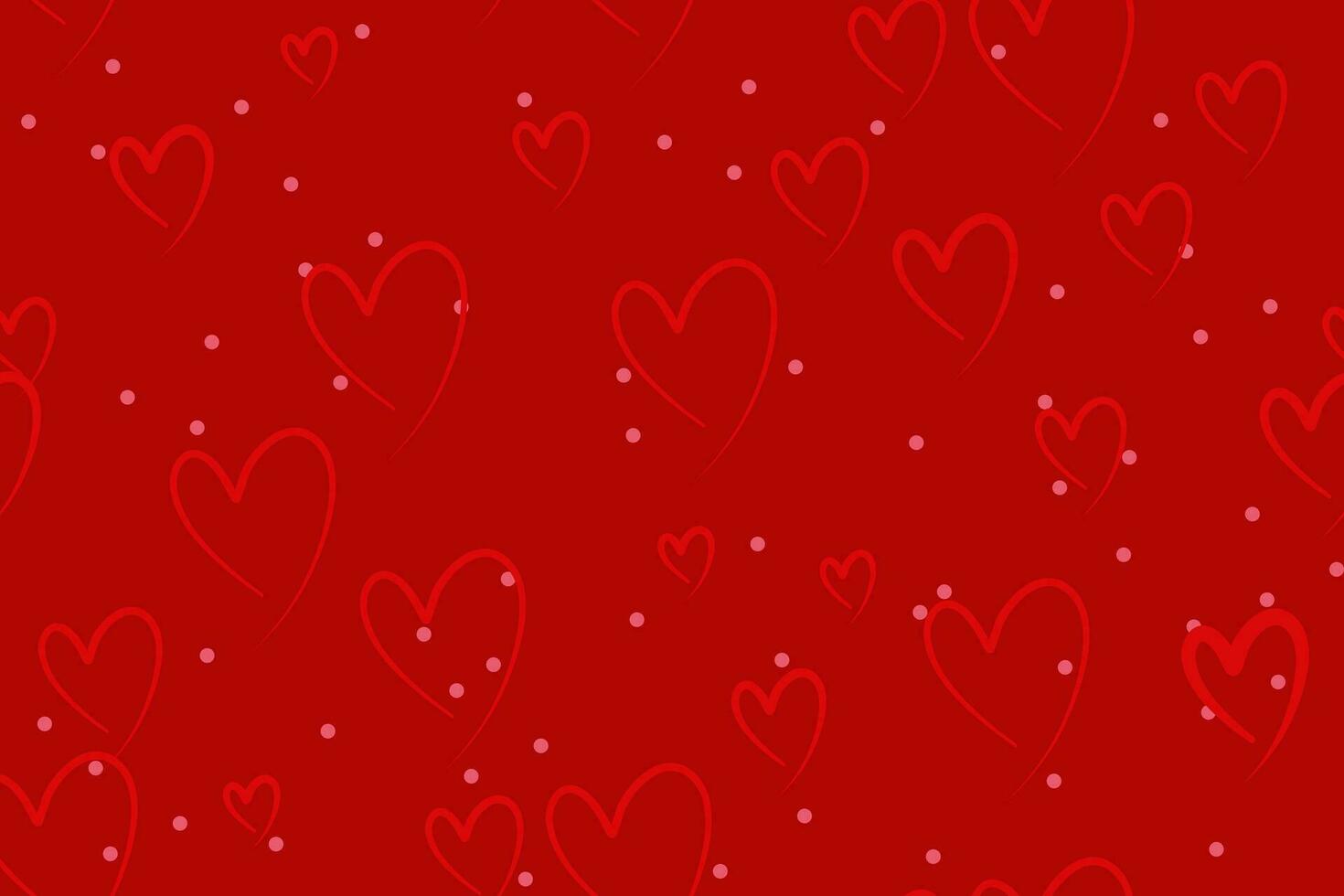 Gekritzel Herz nahtlos Muster minimal Gliederung Design zum Valentinstag Tag Hochzeit Jahrestag Party auf rot Hintergrund. Vektor Illustration
