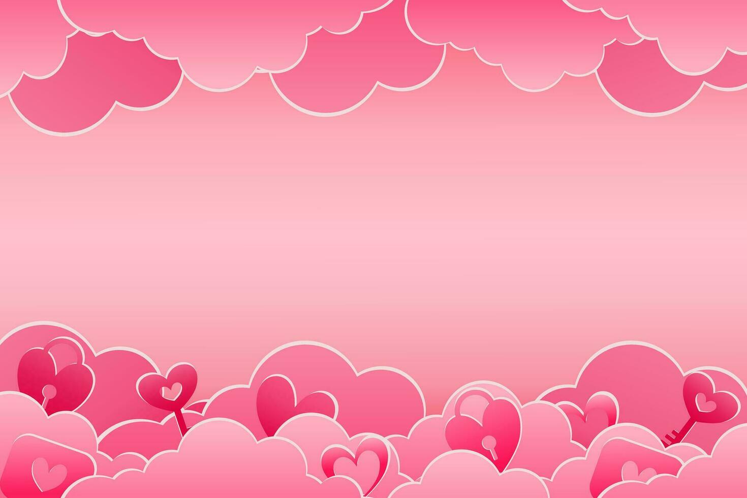 Valentinsgrüße Tag Hintergrund mit Rosa Herzen zum Der Umsatz werben 3d Banner Vektor Illustration.