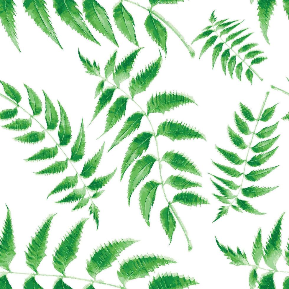 en sömlös mönster med grön löv vektor design med vatten Färg, upprepad mönster, tyg skriva ut, textil- design