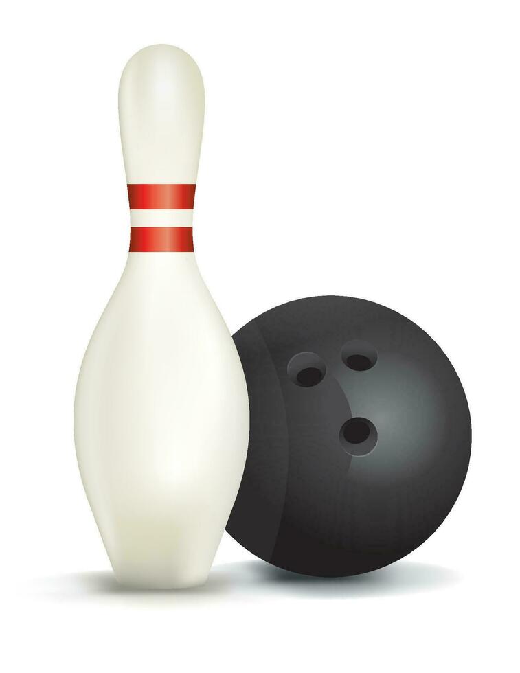 Bowling Stift und Ball isoliert Illustration vektor