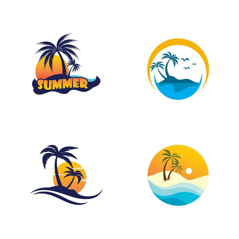 Sommer Strand Vektor Icon Design Illustration