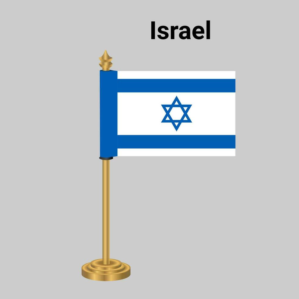 Israel Flagge mit Schreibtisch Stehen vektor