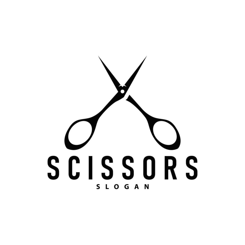 Schere Logo Design Jahrgang alt einfach Barbier Schneiden Werkzeug schwarz Silhouette Illustration vektor