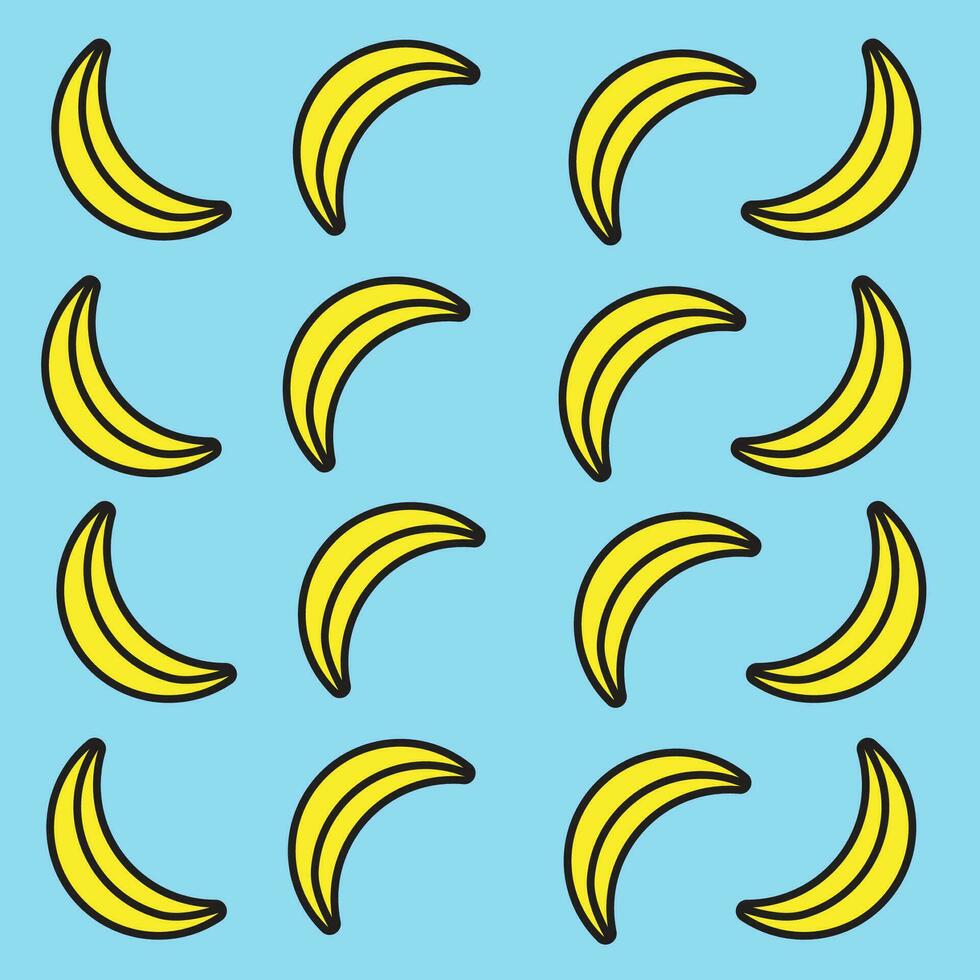 Hintergrund mit Bananen Muster bunt Sommer- Banane Muster auf Blau Hintergrund vektor