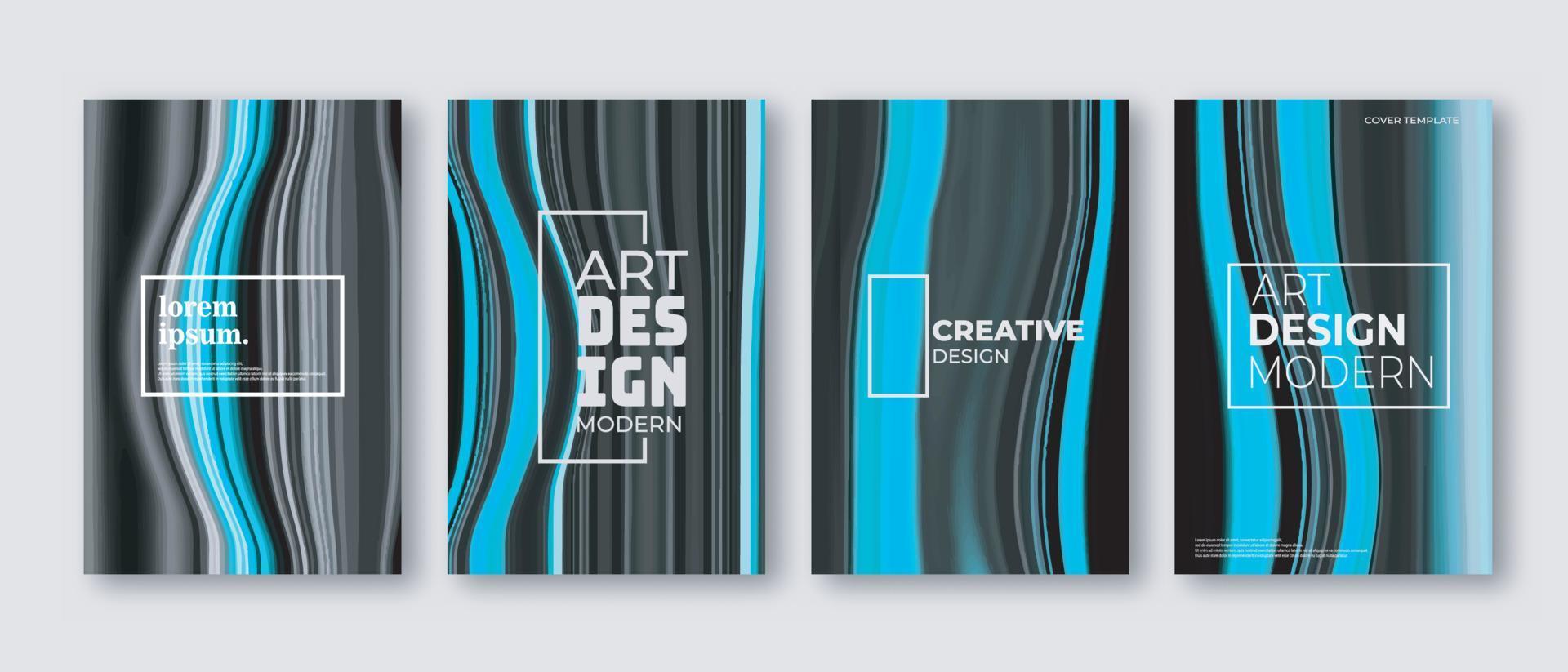 vektor illustration. minimalistiska vågiga affischer. ljus gradientfärg. futuristisk stil. design för bokomslag
