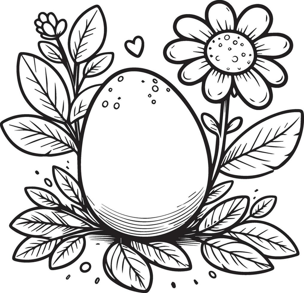 Ostern Färbung Seiten Eier und blumig Charme, kostenlos druckbar in voller Größe Ostern Hase Färbung Seiten, leer Ostern Ei Färbung Seiten, Schnitt aus leer Ostern Ei Färbung pa vektor