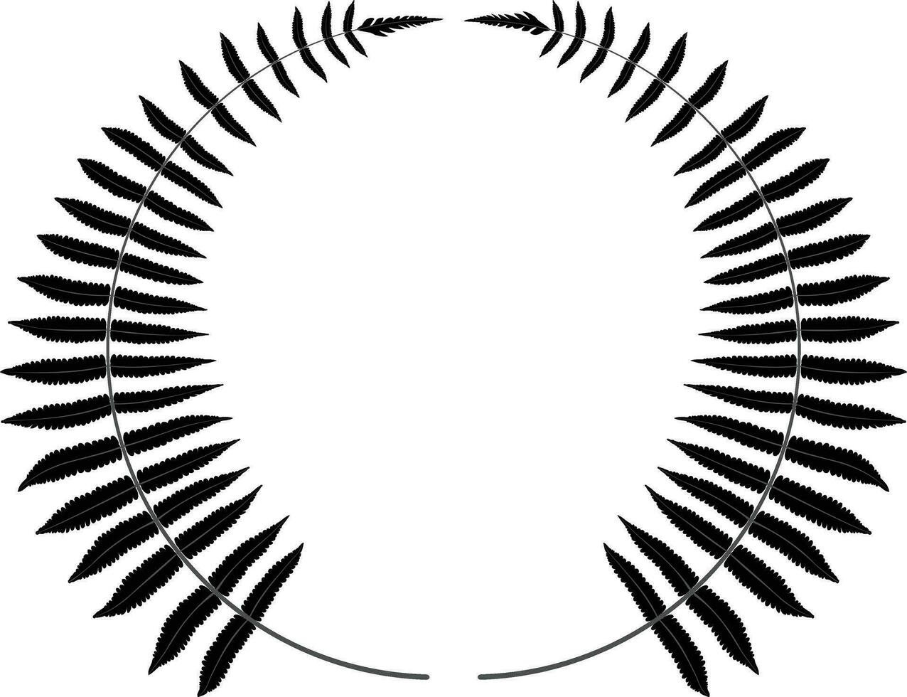 ein schwarz und Weiß Oval Kranz mit Blätter, ein schwarz und Weiß Oval Kranz mit Blätter, schwarz und Weiß Blatt Symbol Design Vektor Hintergrund,