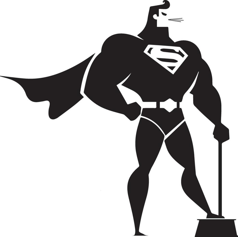 minimal komisch Super Held Comic eben Charakter Vektor Silhouette, schwarz Farbe Silhouette, Weiß Hintergrund 10