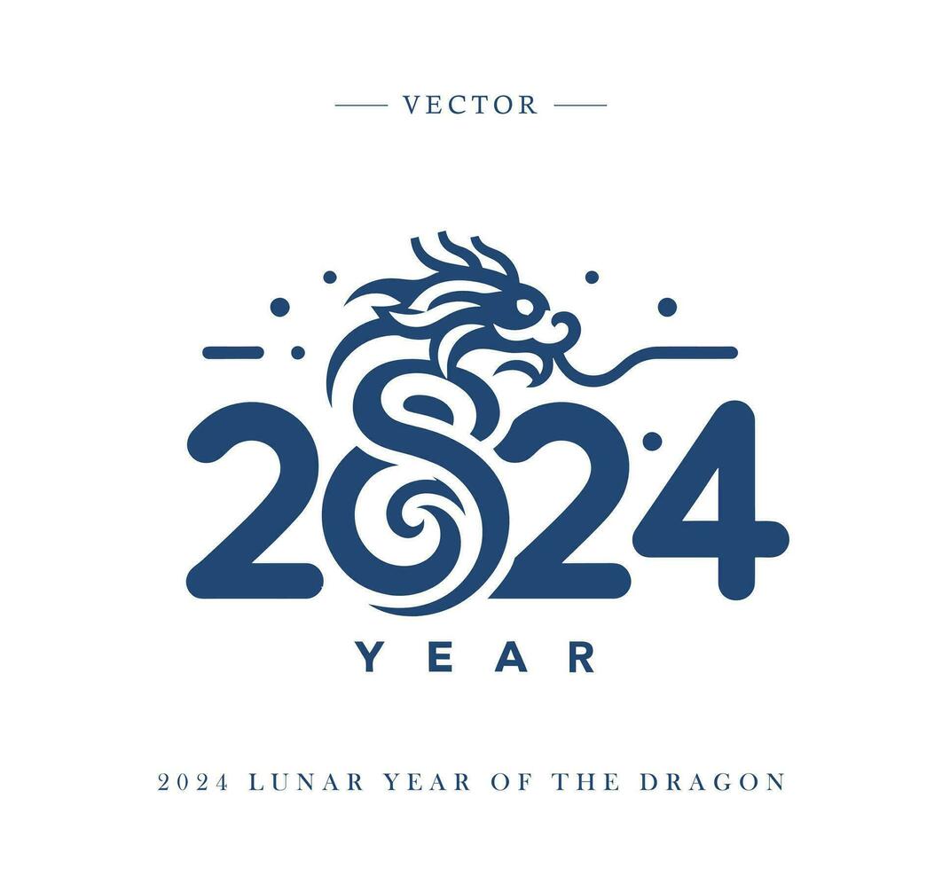 kinesisk ny år av de drake 2024 vektor