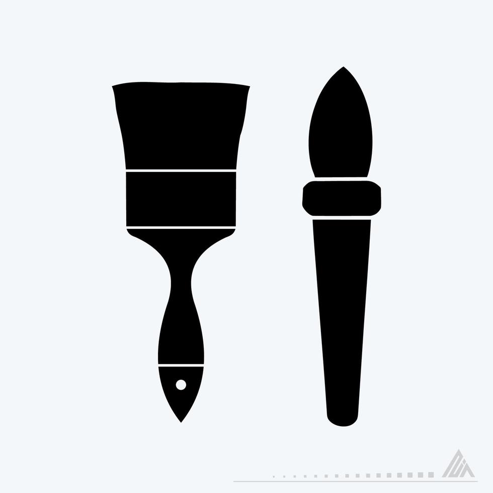 ikon vektor av penslar - svart stil