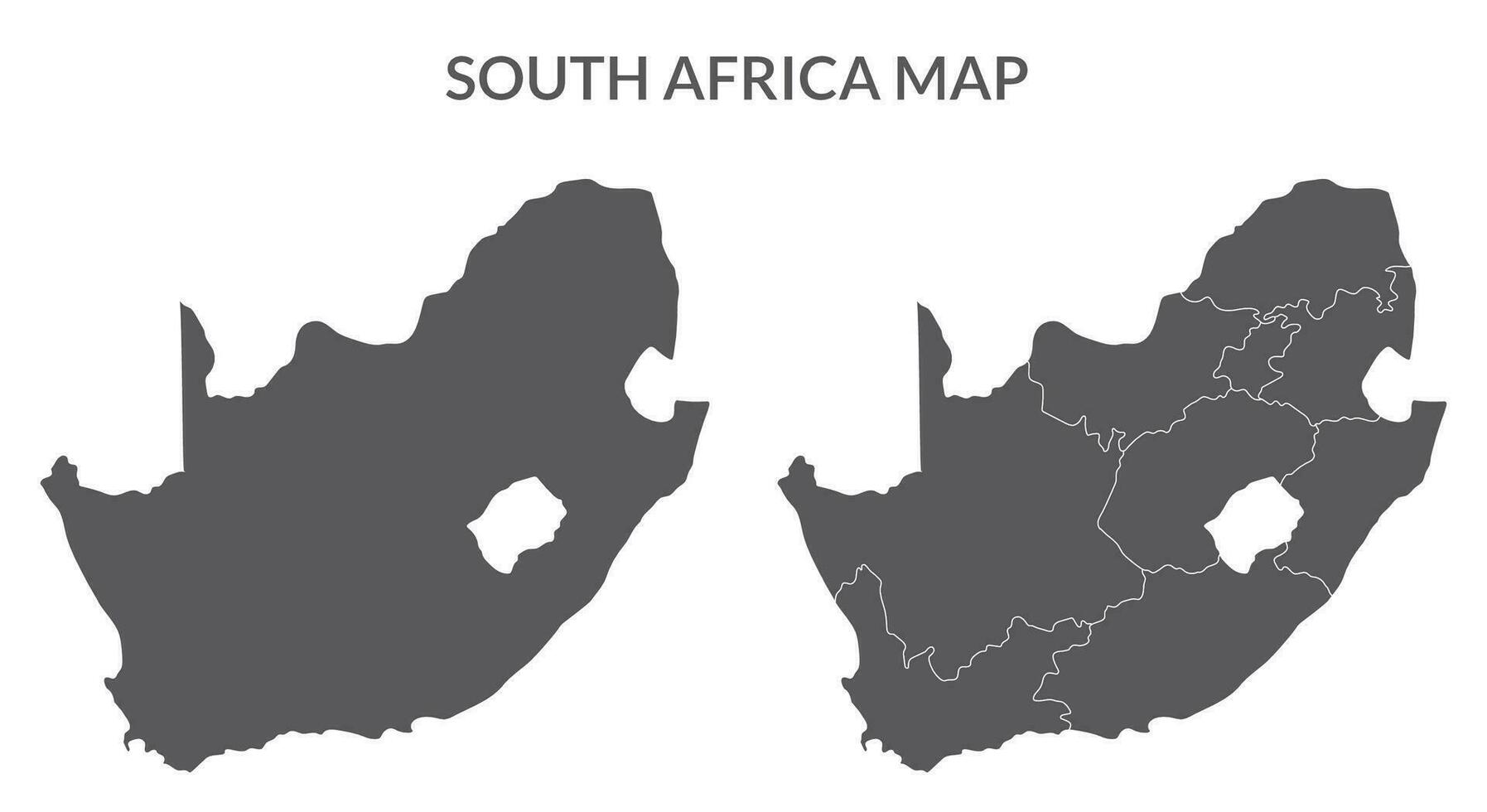 Süd Afrika Karte einstellen im grau Farbe vektor