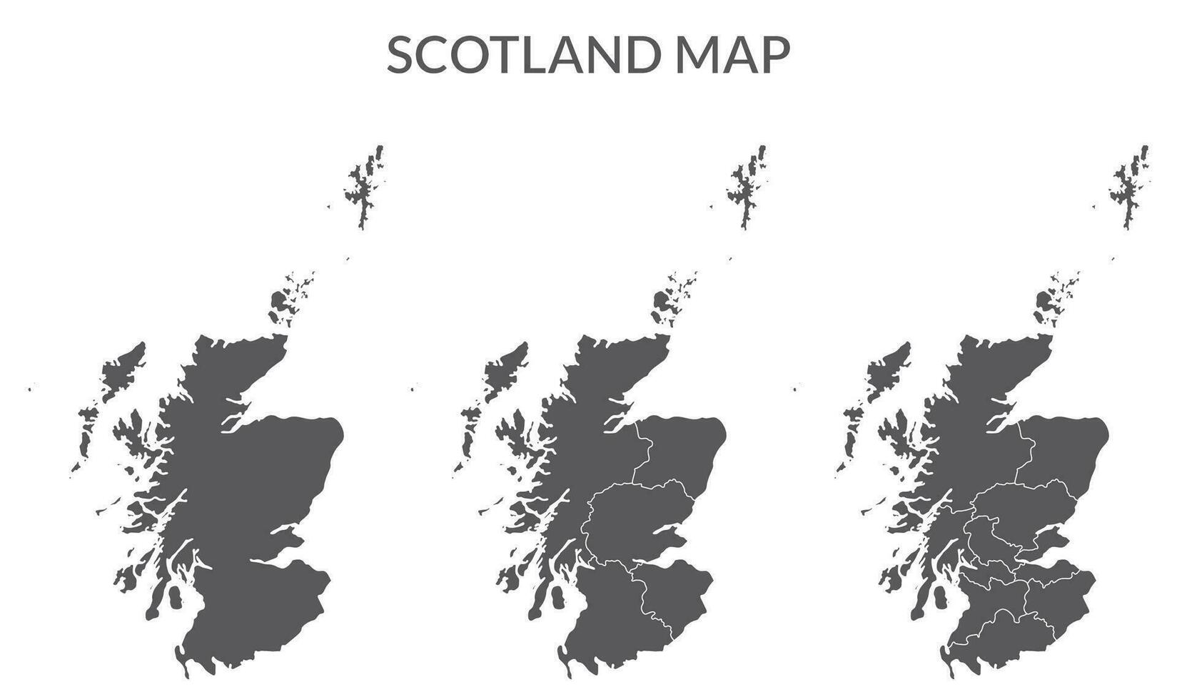 Schottland Karte. Karte von Schottland im einstellen im grau Farbe vektor