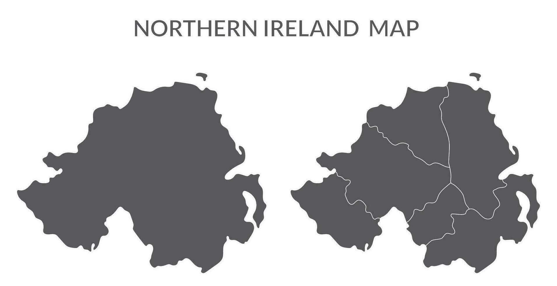 nordlig irland Karta. Karta av nordlig irland uppsättning i grå Färg vektor