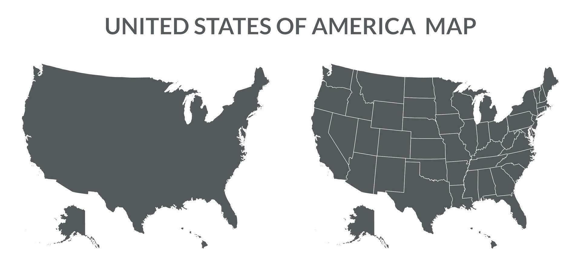 amerikanisch Karte Satz. vereinigt Zustände von Amerika Karte einstellen im grau Farbe vektor