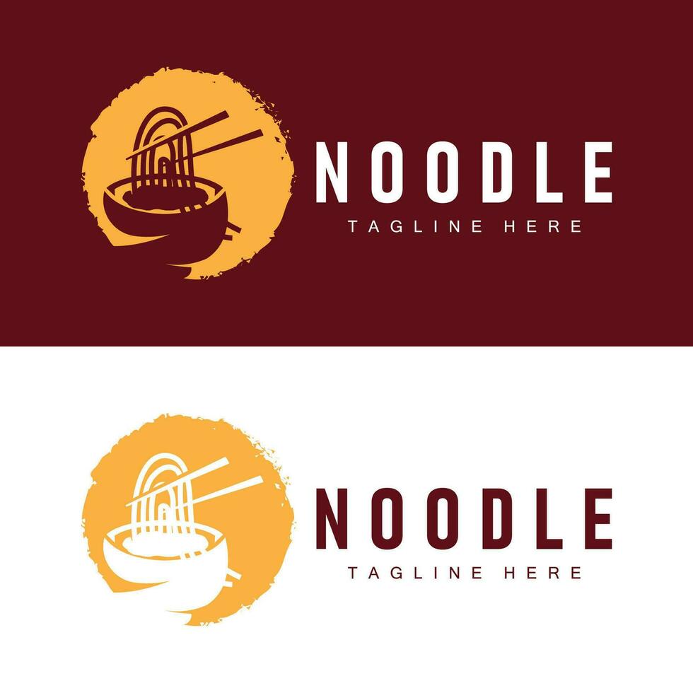 Ramen Nudel Logo einfach Nudel und Schüssel Design Inspiration Chinesisch Essen Vorlage Illustration vektor