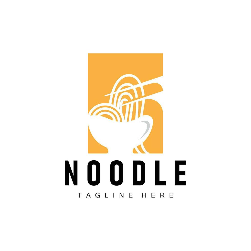 Ramen nudel logotyp enkel nudel och skål design inspiration kinesisk mat mall illustration vektor